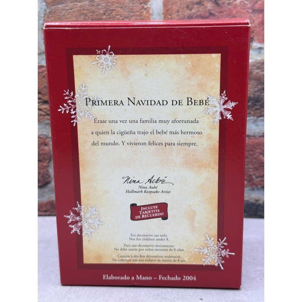 Hallmark Keepsake Ornament Primera Navidad De Bebé 2004 Stork Design - Picture 2 of 6